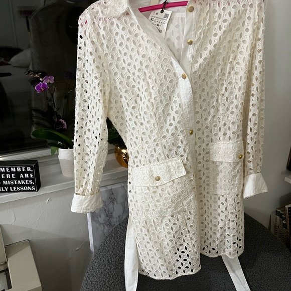 Cream dress with gold buttons. Brand new with tag from Zara. - Picture 2 of 2